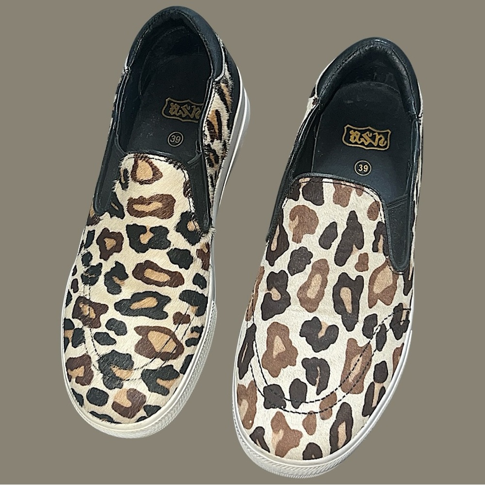 Calf hair slip-on skater sneaker